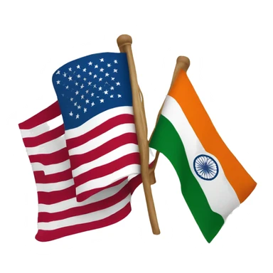 USA flag and Indian Flag sticker