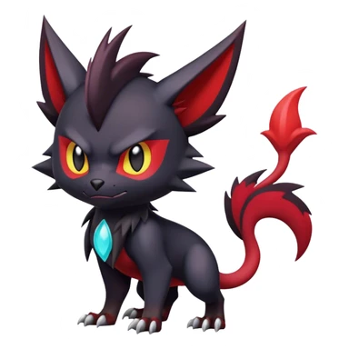 Edgy Cute Cool Kawaii Litten-Noivern-Zoroark-Noibat-Pokemon Full Body   sticker