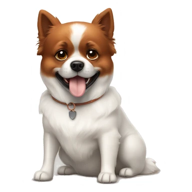 A white Pomeranian dog with an old copper colored boxer dog who love each other  sticker