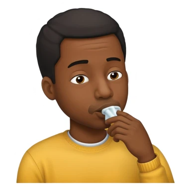 Black dude sucking nose sticker