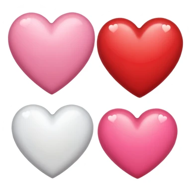 Hearts white sticker