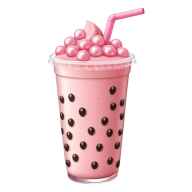 strawberry boba milk tea sticker