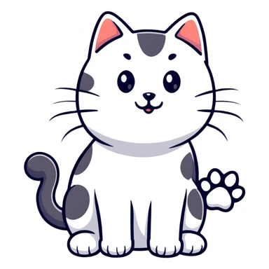 playful cat with paw raised sticker