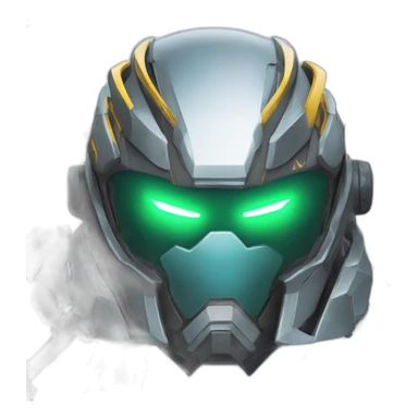 futuristic armored Omega Energy helm radiating energy sticker