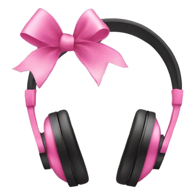 Headphones with pink bows  sticker