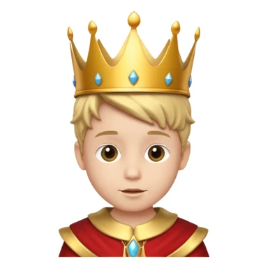 Royal Kid with fancy crown head 3d with sticker