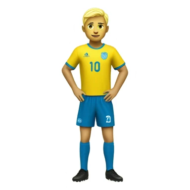Blond avec un maillot de foot jaune sticker