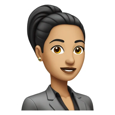 hr manager executive latina woman with slick back ponytail black hair  sticker
