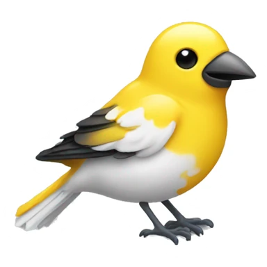 canary bird with toothpaste sticker