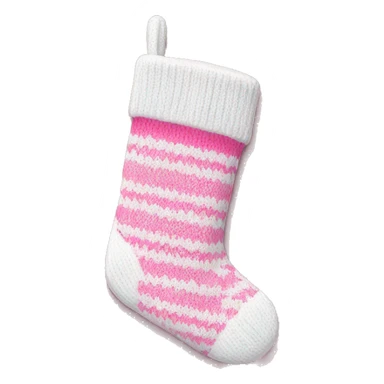 white and pink knit christmas stocking sticker