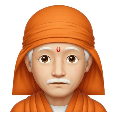 Sai Baba's serene face appearing as a gentle aura around a man's head sticker