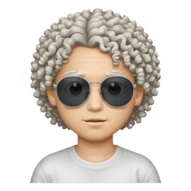 chico con pelo rizado, piel blanca y unas gafas de sol y2k sticker