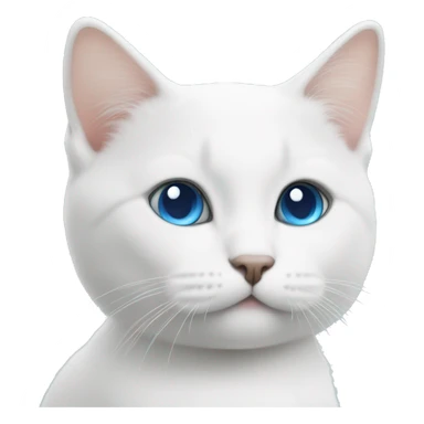 White British small cat with blue eyes sticker