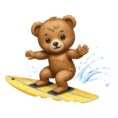 Teddy bear water skiing  sticker