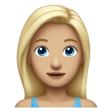 Blond hair and blue eyes human wearing a dress sticker