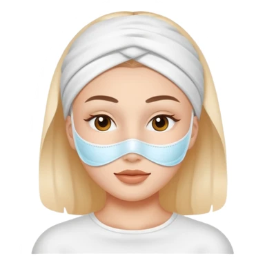 face skincare with mask white pack sticker