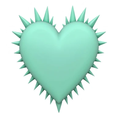 pastel goth heart with mint green spikes sticker