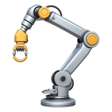 Industrial Arm – Silver robotic arm, gripping tool sticker