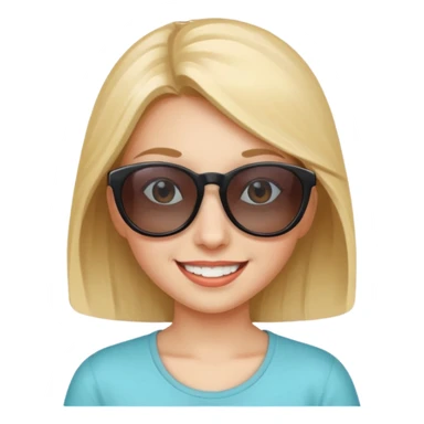 girl with sunglasses not on eyes , sunglasses over head sticker