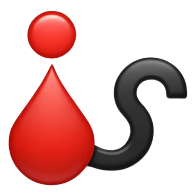 iOS sticker, dark mark, black shape, red dot, minimal sticker