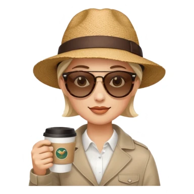 stylish traveler with coffee cup on hand sticker