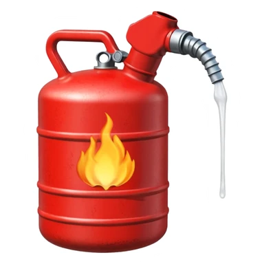 red american gas canister pouring diesel sticker