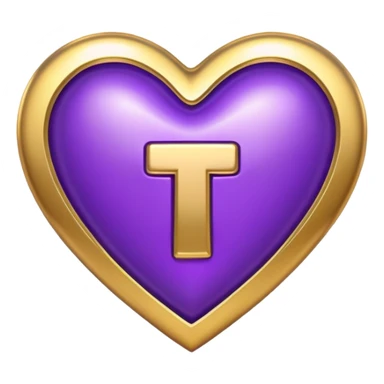The gold Letter “T” inside a Purple Heart sticker