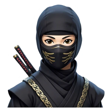 Clash of Clans aesthetic: Beautiful and Majestic Ninja Portrait Emoji, Rendered in serene poise with a gentle, confident smile and a refined masked visage, showcasing a sleek, artfully poised figure exuding calm and determined elegance in natural skin tone, Simplified yet exquisitely endearing features, highly detailed, glowing with a soft, drowsy nocturnal light, high shine, relaxed and utterly noble, stylized with an air of timeless stealth, soft glowing outline, capturing the essence of a majestic ninja whose graceful presence inspires epic covert adventures! sticker