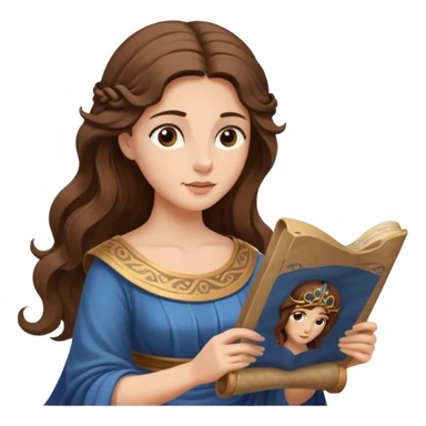 ancient greek woman reading a scroll sticker
