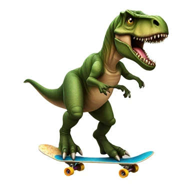 T-Rex on a skateboard doing an Ollie  sticker
