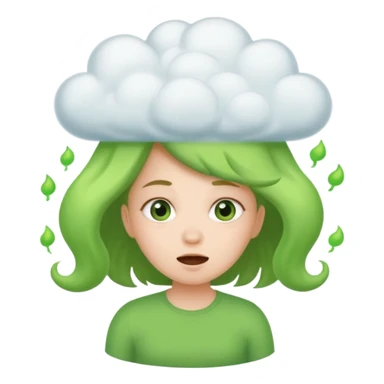 Girl farting green fart clouds sticker