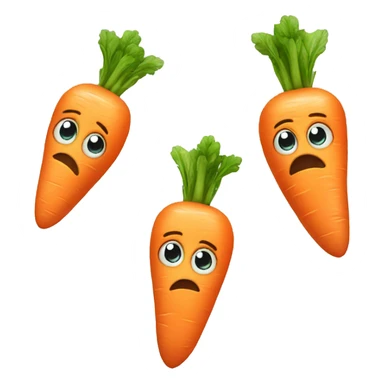 Cute carrot with large eyes crying, tears sticker