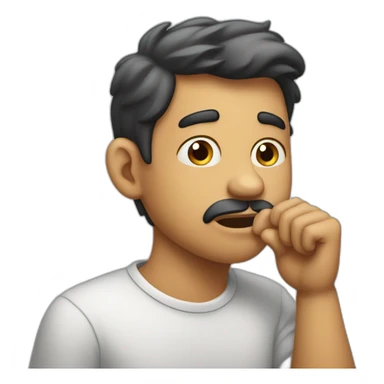 man rubbing his chin in confusion sticker