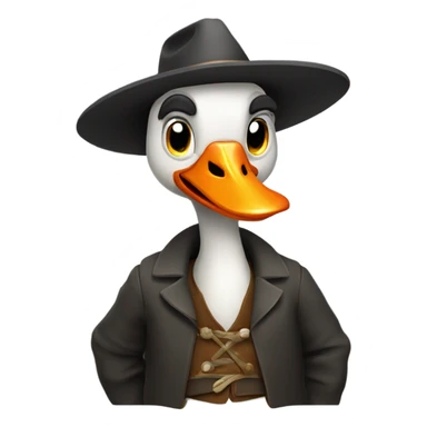 Angry goose wearing a gaucho outfit sticker
