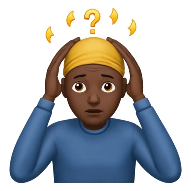 Black bald guy with hands on head in distress  sticker