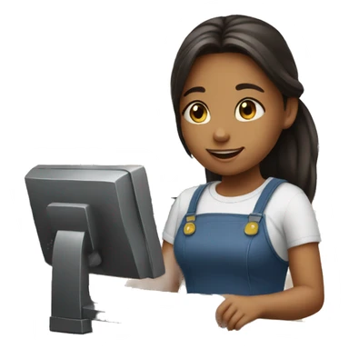 girl paying at the cash register sticker