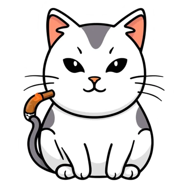 Cat smoking sticker