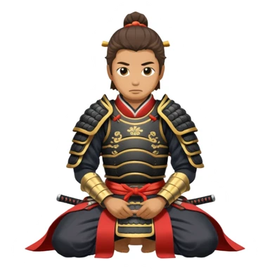 kneeling samurai sticker