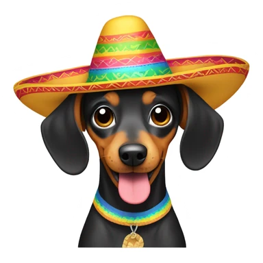 weenie dog in a sombrero sticker