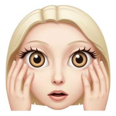 Rolling eyes with hand  sticker