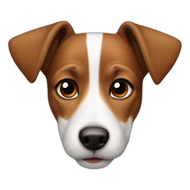 jack russel dog with half of head brown and other half white sticker