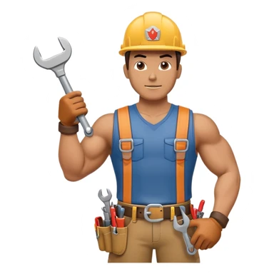 HVAC technician as an action figure logo sticker
