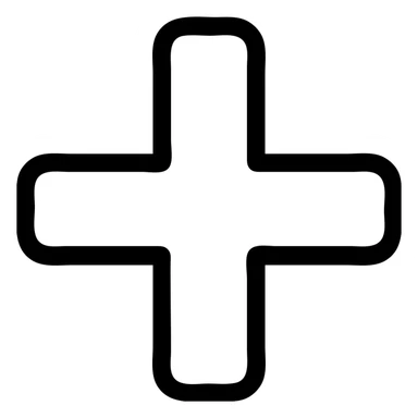 Edit the blue plus symbol icon to be simple, bold, with no text and no background, keeping it clean and clear with thick lines. sticker