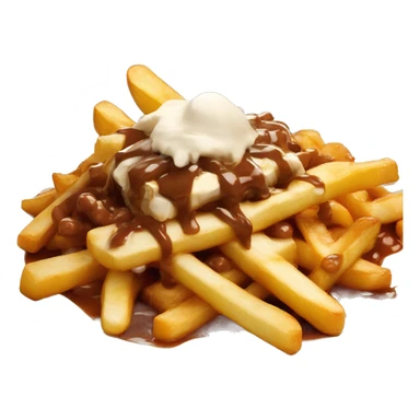 “Quebec poutine with crispy fries, melted white cheese curds, and rich brown gravy.” sticker
