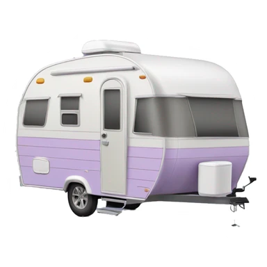 Realistic pastel purple camping travel trailer isolated.  sticker