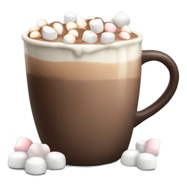 Mug of hot chocolate with mini marshmallows sticker