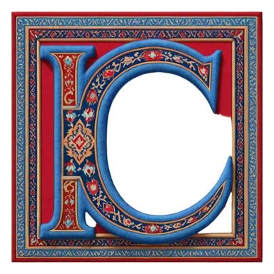  letter c made out of persian carpet texture sticker