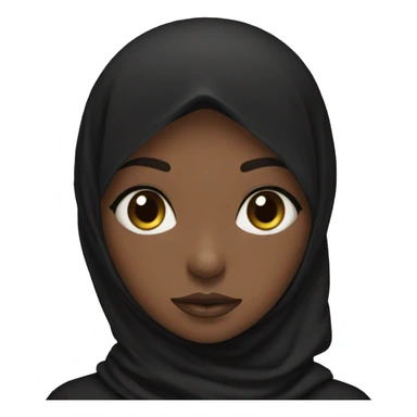 Black hijab girl with a black hijab is sad sticker
