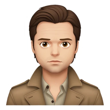 face of Sebastian Stan, neutral expression sticker