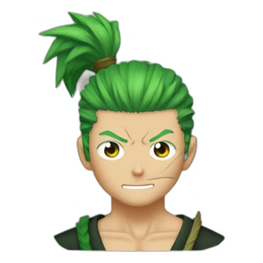 zoro Roronoa Green Hair with scar eye sticker